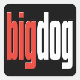 Adesivo Quadrado Cão grande. Cão superior. Queijo grande. Chefe. 