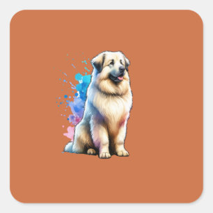 Adesivo Quadrado Cão-Pastor Pirenéus