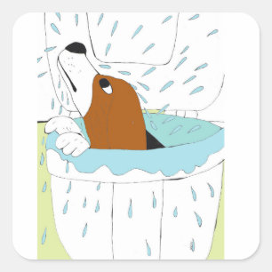 Adesivo Quadrado cão sanitário 