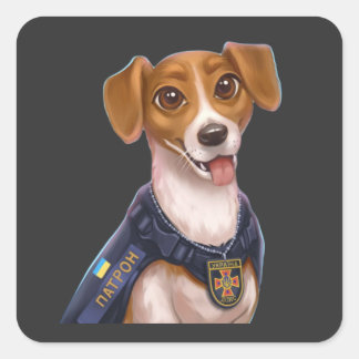 Adesivo Quadrado Cão ucraniano Patron T-Shirt