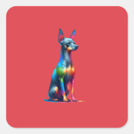 Adesivo Quadrado Cão Xoloitzcuintli