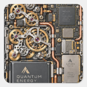 Adesivo Quadrado Capa de telefone com placa de circuito de tecnolog