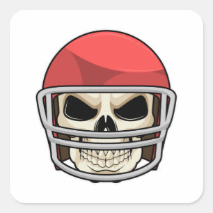 Adesivo Quadrado Capacete Skull Futebol