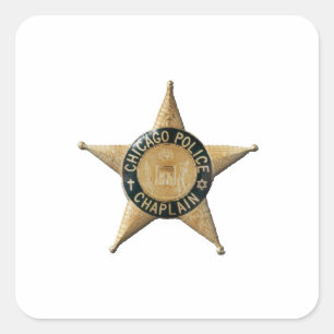 Adesivo Quadrado Capelão da polícia de Chicago