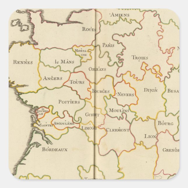 Adesivo Quadrado Capitais da França (Frente)