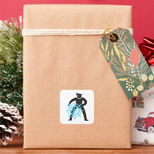 Adesivo Quadrado Capitão De Navios À Mão