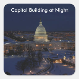 Adesivo Quadrado Capitólio dos Estados Unidos à noite