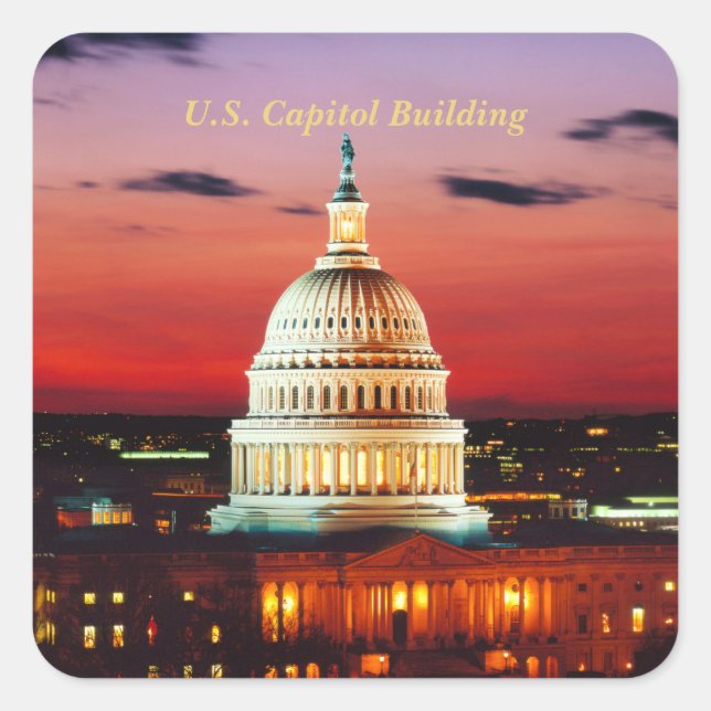 Adesivo Quadrado Capitólio dos EUA (Frente)