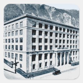 Adesivo Quadrado Capitólio estadual do Alasca em Juneau Data 1930 V