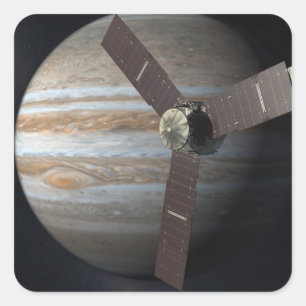 Adesivo Quadrado Capitulação do artista da que orbita de JUNO em