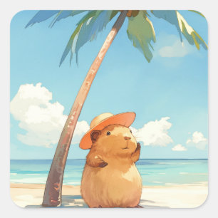 Adesivo Quadrado Capivara Nos Trópicos