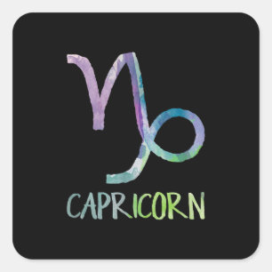 Adesivo Quadrado Capricórnio Zodíaco Símbolo Astrologia Marinha