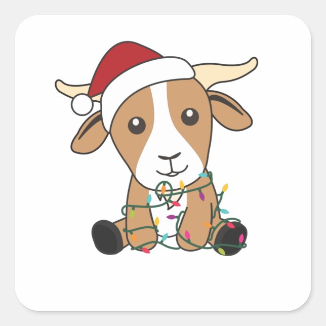 Adesivo Quadrado Caprinos de Natal (Frente)