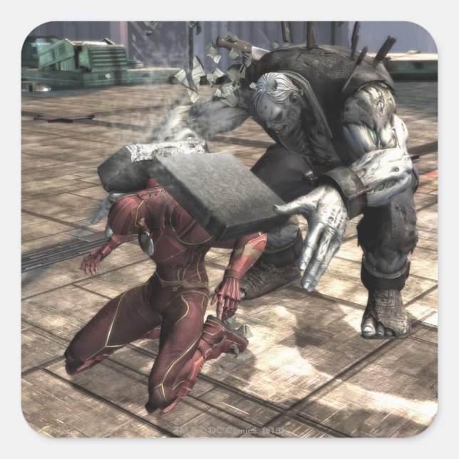 Adesivo Quadrado Captura de tela: Flash vs Grundy 2 (Frente)