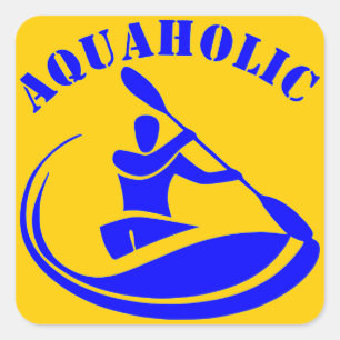 Adesivo Quadrado Cara Aquaholic Kayak