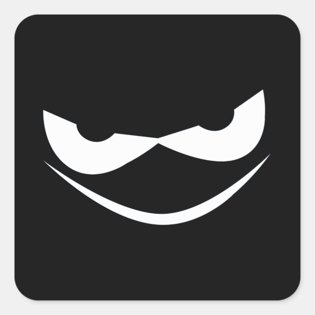 Adesivo Quadrado Cara assustadora de Pumpkins (Frente)