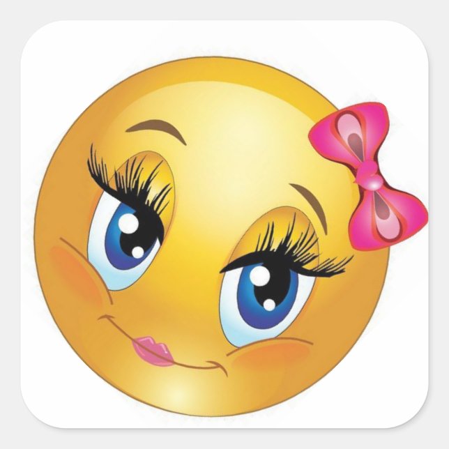 Adesivo Quadrado Cara bonito com arco (Frente)