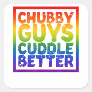 Adesivo Quadrado Cara Chubby Mais Encostado - Gay Bear
