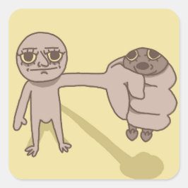 Adesivo Quadrado Cara Engraçado Vinheta Frustrada