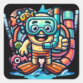 Adesivo Quadrado Cara Snorkel