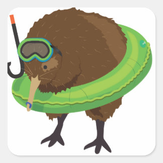 Adesivo Quadrado Caracteres de Livro Simile de Kiwi