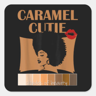Adesivo Quadrado Caramel Cutie Natural de Formas de Cor Preta Pa