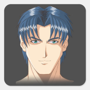 Adesivo Quadrado Caras de Anime Manga