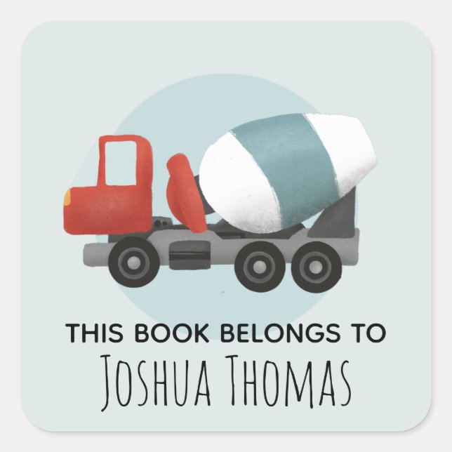 Adesivo Quadrado Caras, Este Livro Pertence À Construção De Criança (Frente)