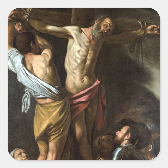 Adesivo Quadrado Caravaggio A Crucificação do Santo Andrew (Frente)