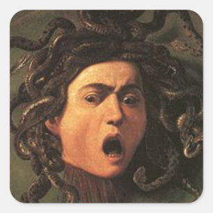Adesivo Quadrado Caravaggio - Medusa - Trabalho de arte italiano cl