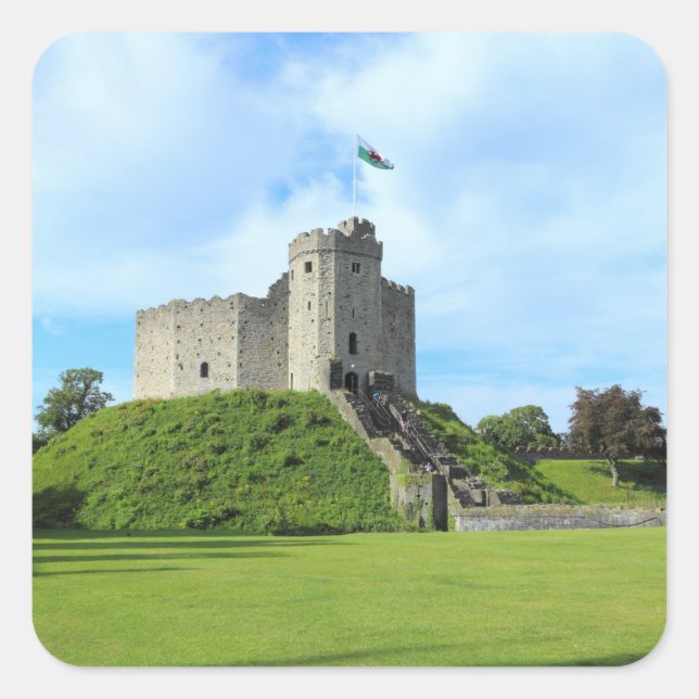 Adesivo Quadrado Cardiff Castle Keep II (Frente)