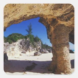 Adesivo Quadrado Caribe, Bermudas, Tucker's Town. Natural