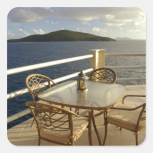 Adesivo Quadrado Caribe, Ilhas Virgens Americanas, Rua. Ver