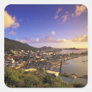 Adesivo Quadrado Caribe, Índias Ocidentais Francesas, São Martinho.