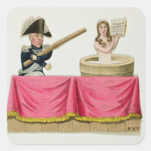 Adesivo Quadrado Caricatura da carta patente constitucional