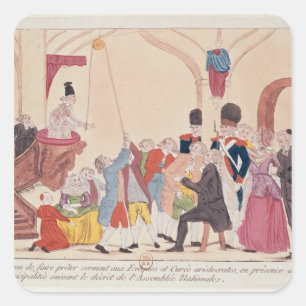 Adesivo Quadrado Caricatura da maneira de fazer aristocrático