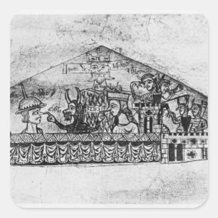 Adesivo Quadrado Caricatura de judeus ingleses, de Haggadah