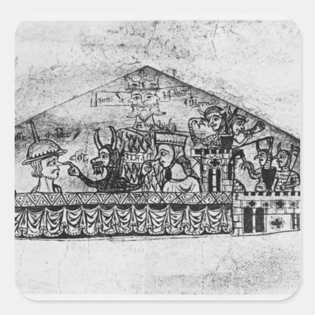 Adesivo Quadrado Caricatura de judeus ingleses, de Haggadah (Frente)