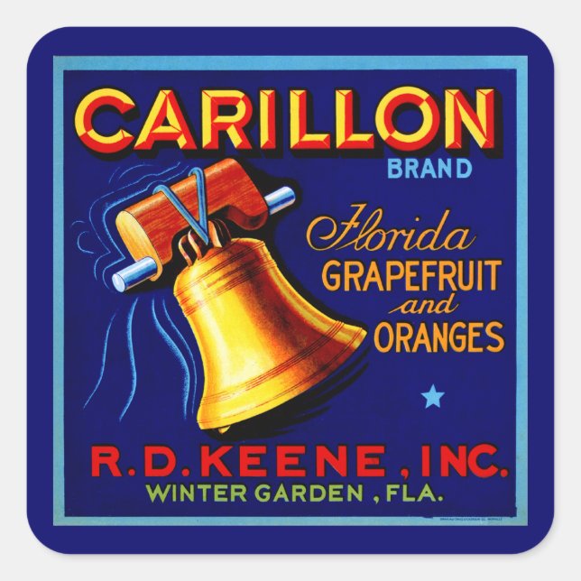Adesivo Quadrado Carillon Florida Grapefruits (Frente)