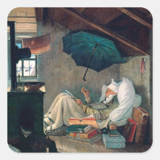 Adesivo Quadrado Carl Spitzweg - Der arme Poet - Deutsche Malerei
