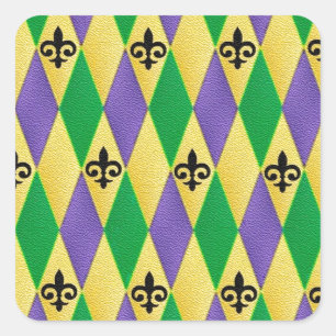 Adesivo Quadrado Carnaval Harlequim Flor de Lis