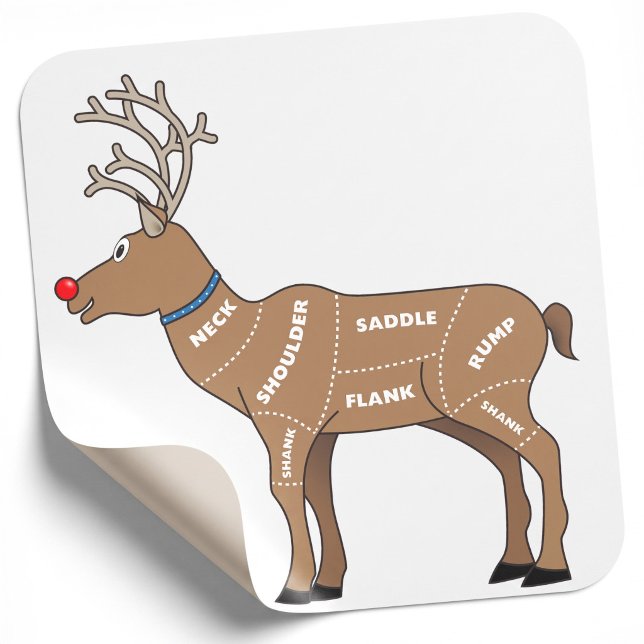 Adesivo Quadrado Carnes de renas para o Natal (Criador carregado)