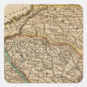 Adesivo Quadrado Carolina do Norte, Carolina do Sul, Geórgia