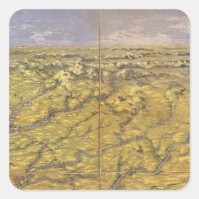 Adesivo Quadrado Carolina do Norte e do Sul (Frente)