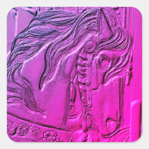 Adesivo Quadrado Carousel Horse Art