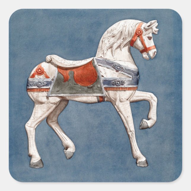 Adesivo Quadrado Carousel Horse por Henry Murphy (Frente)