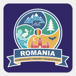 Adesivo Quadrado Cárpatos Romênia Danúbio Transilvânia