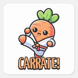 Adesivo Quadrado Carrate! Cartoon Carrot Pun Bonito É Perfeito
