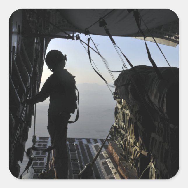 Adesivo Quadrado Carregador da Força Aérea dos EUA (Frente)