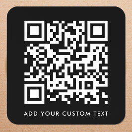 Adesivo Quadrado Carregamento de Código QR | Black Minimalist Simpl